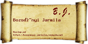 Bozsányi Jarmila névjegykártya